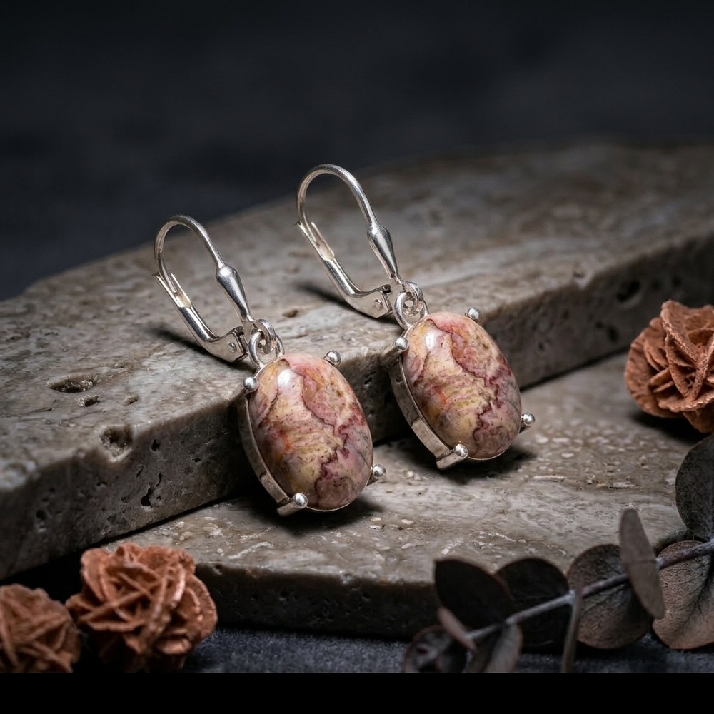 Jasper Sterling Silver Drop Earrings